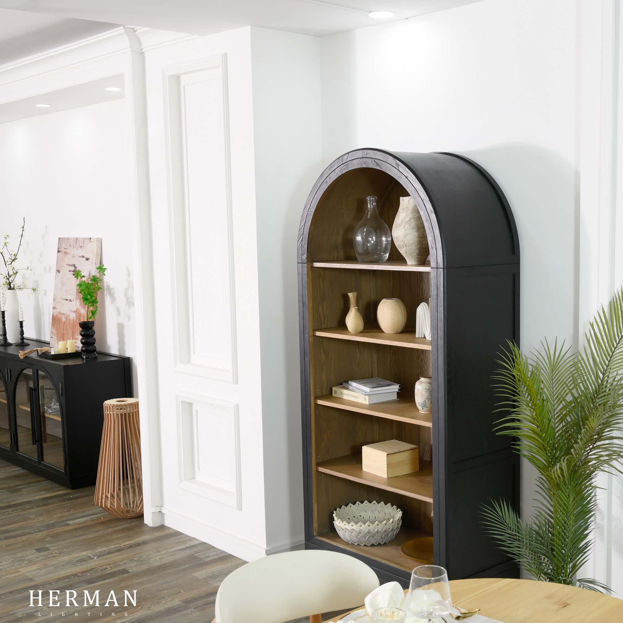 Hattie Open Bookcase in Oak 36"W 46"W