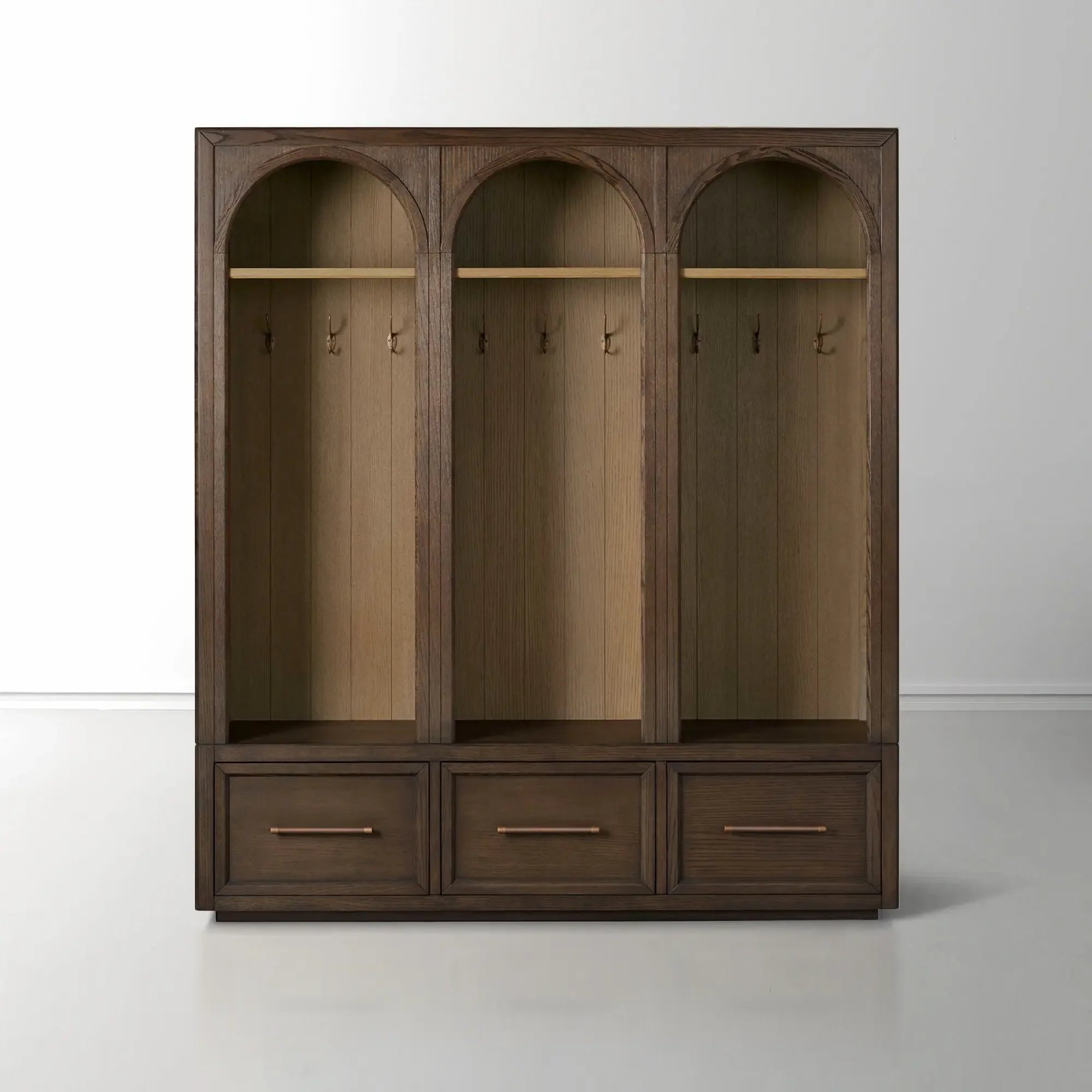 Hattie Triple Entryway Cabinet in Oak 69.75"W