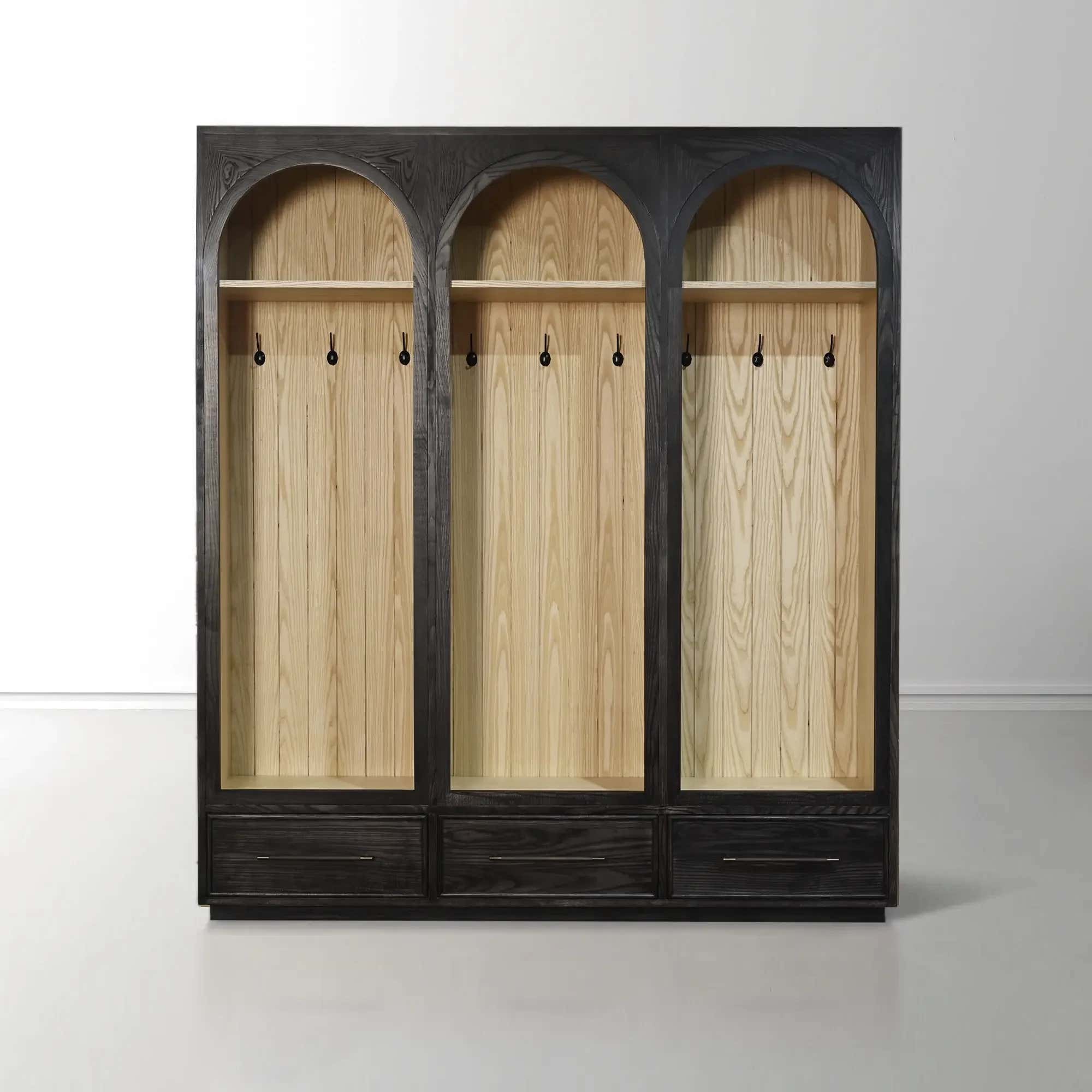 Hattie Triple Entryway Cabinet in Oak 69.75"W