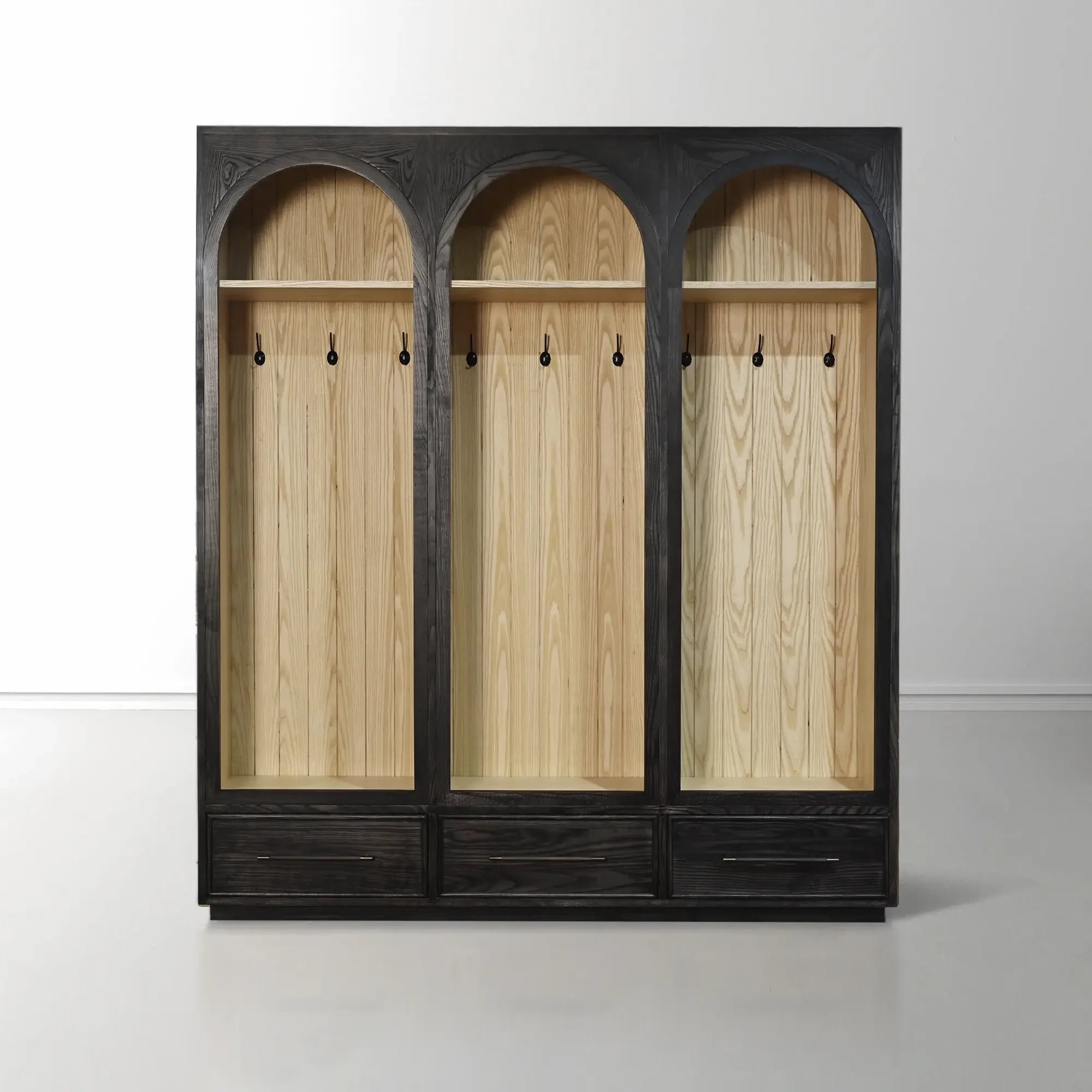 Hattie Triple Entryway Cabinet in Oak 69.75"W