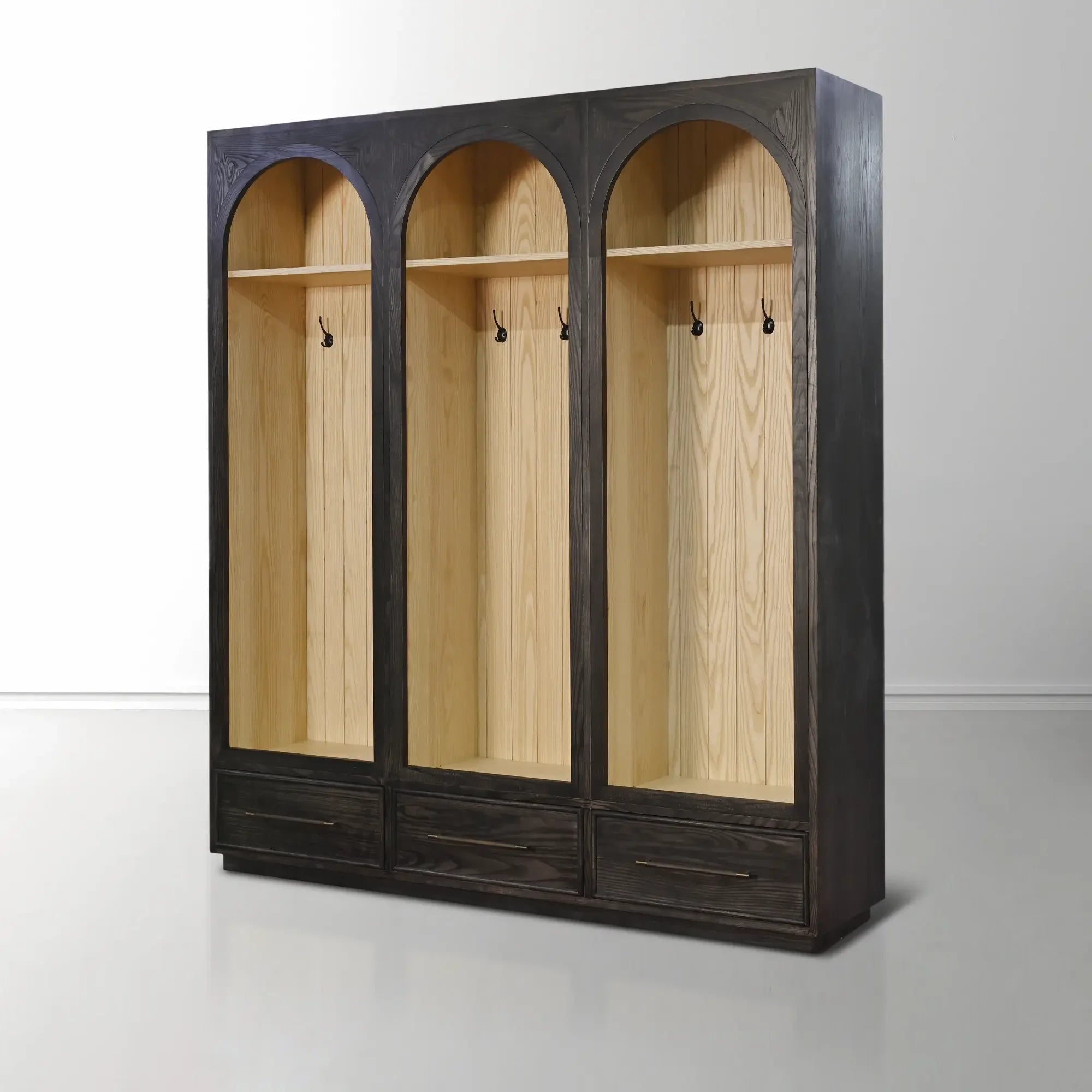 Hattie Triple Entryway Cabinet in Oak 69.75"W
