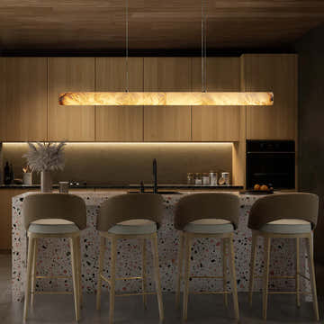 Halima Linear Alabaster LED Chandelier – 54" 64" & 74" Options