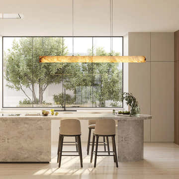 Halima Linear Alabaster LED Chandelier – 64" & 74" Options