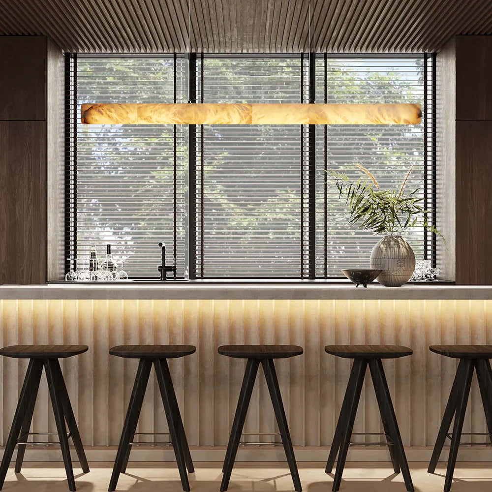 Halima Linear Alabaster LED Chandelier – 64" & 74" Options