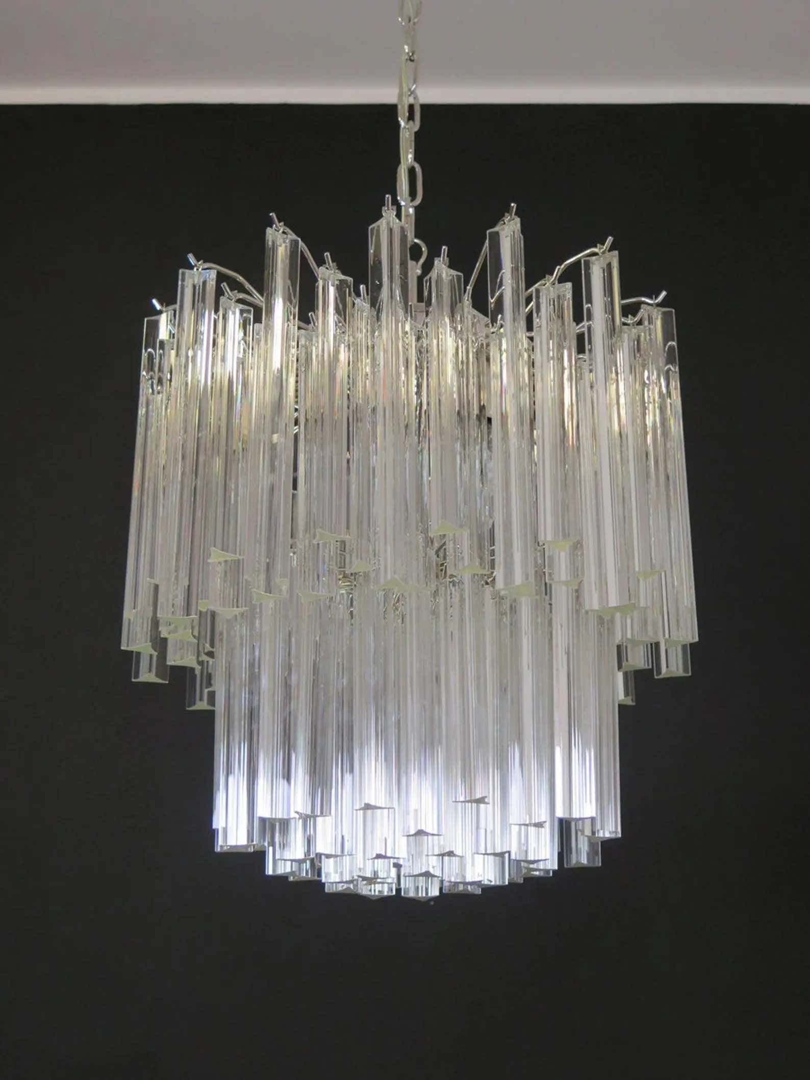 Murano Chandelier – Arianna -107 prisms – Transparent