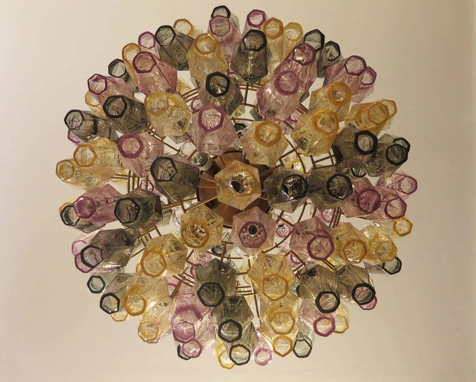 Murano Chandelier – Poliedri – 140 glass – Multi