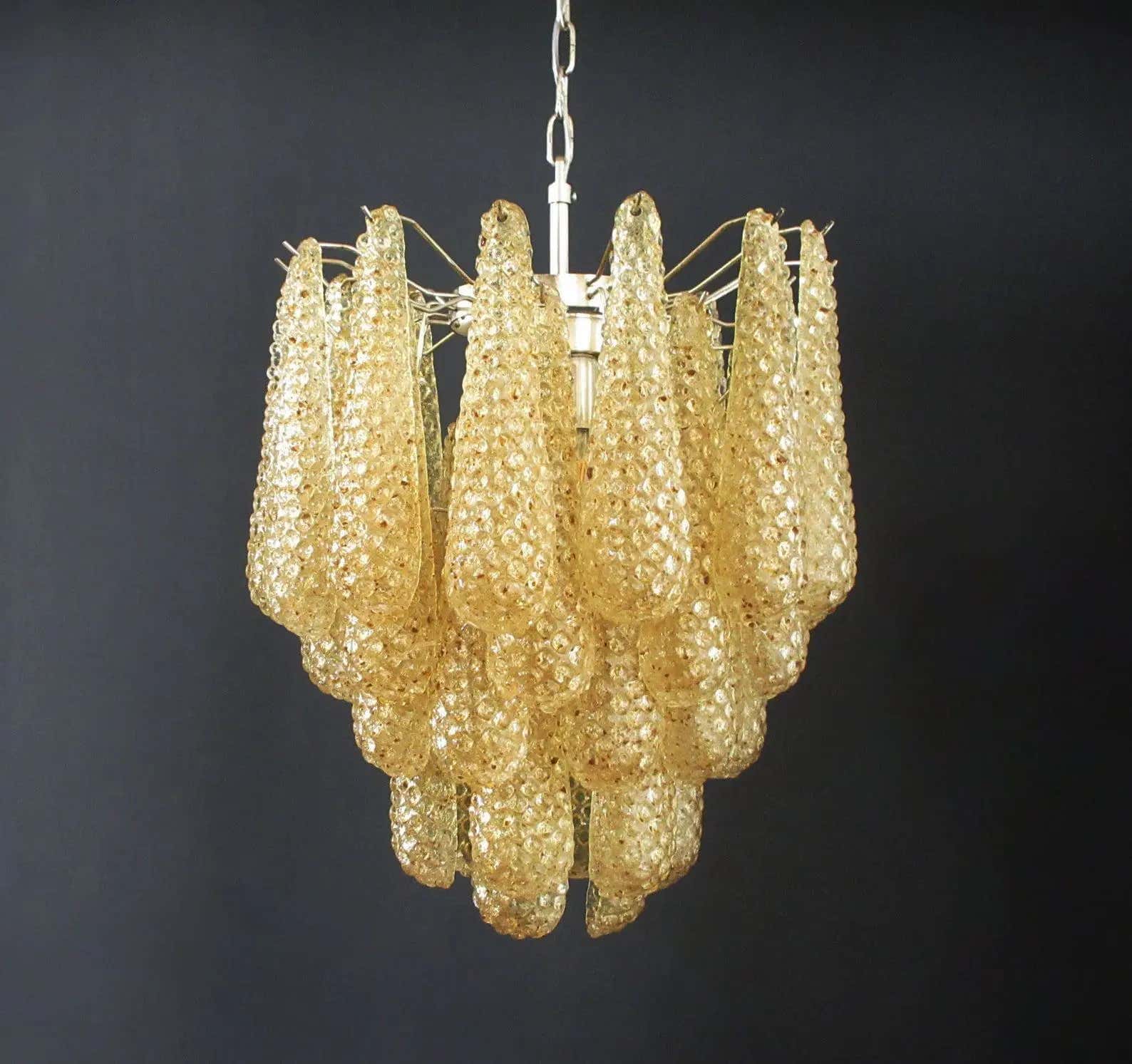 Murano Chandelier – Drop – 41 glasses – Amber
