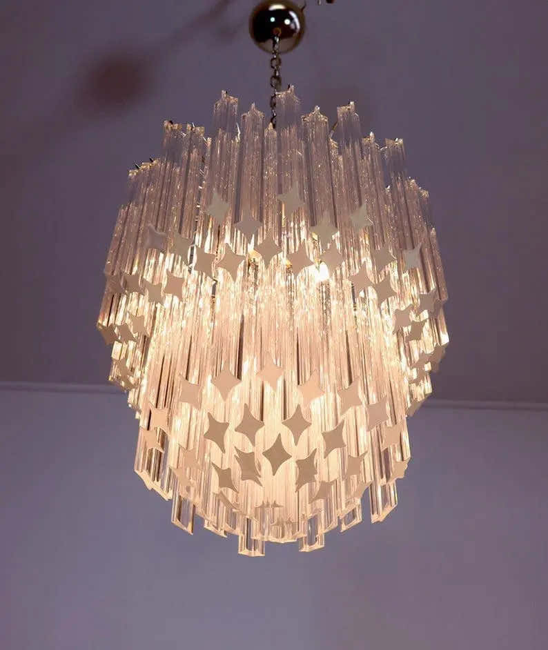 Murano Chandelier – 107 prisms – Transparent