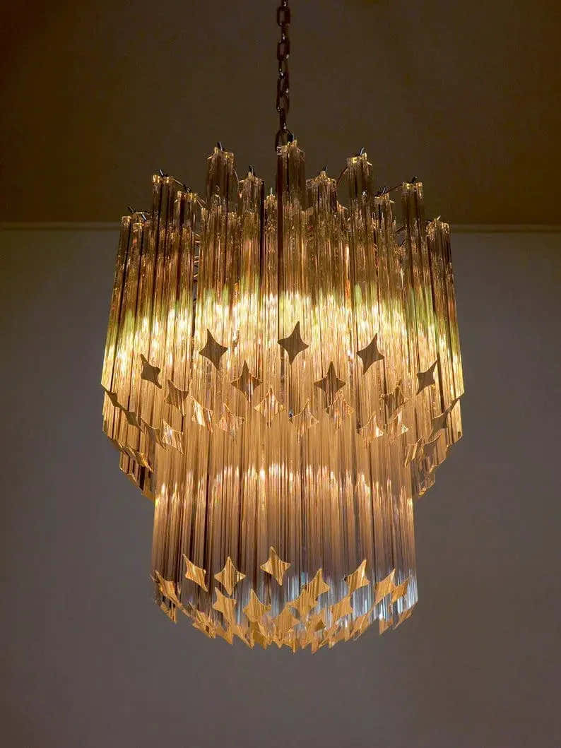Murano Chandelier – 107 prisms – Transparent
