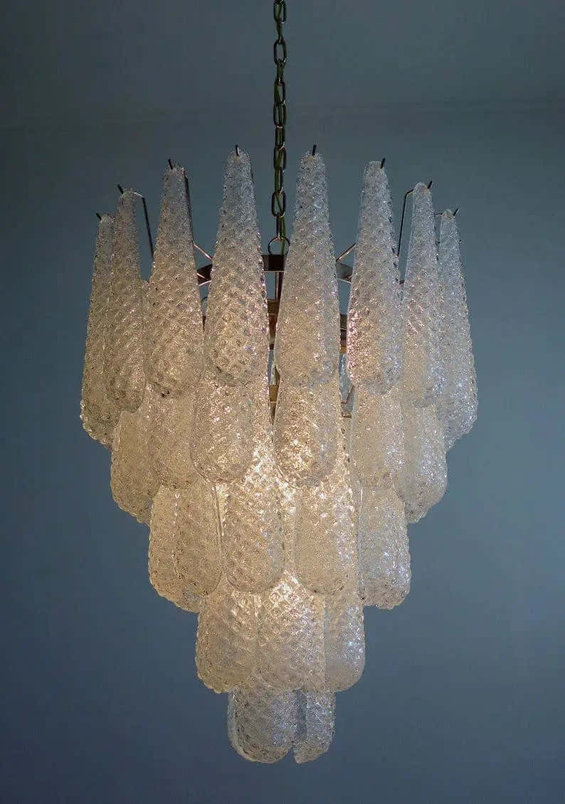 Murano Chandelier – Drop – 52 glasses – Transparent