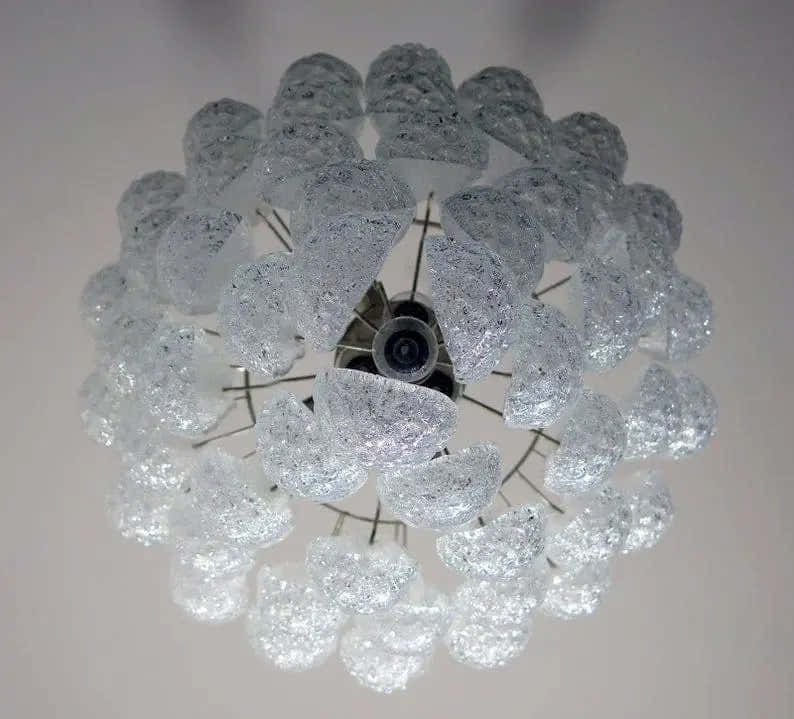 Murano Chandelier – Drop – 52 glasses – Transparent