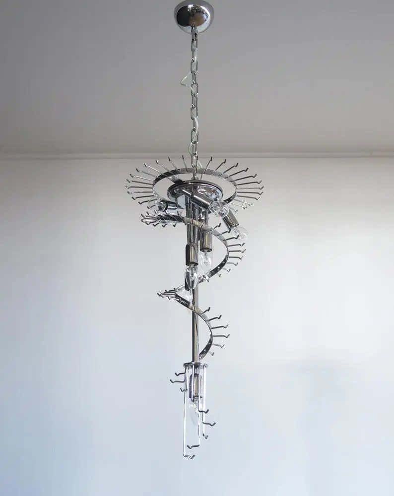 Murano Chandelier – Spiral – 86 prisms – Amber