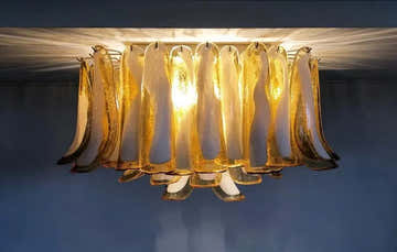 Murano Chandelier – 64 petals – Caramel
