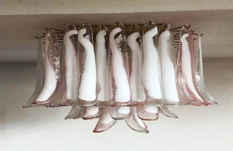 Murano Ceiling lamp – 64 petals – Pink/White