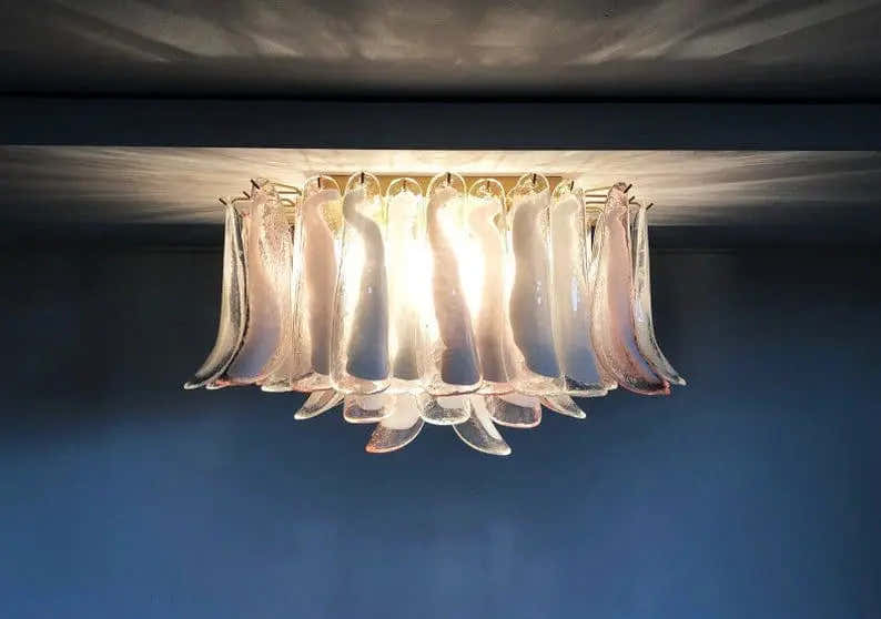 Murano Ceiling lamp – 64 petals – Pink/White