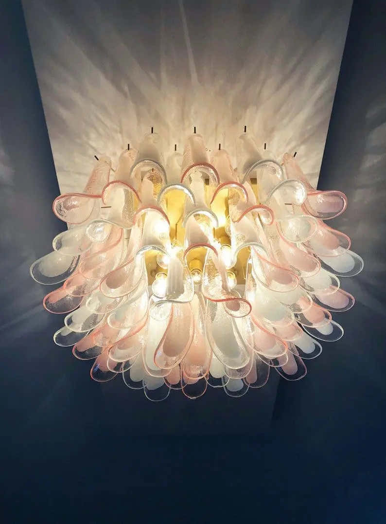 Murano Ceiling lamp – 64 petals – Pink/White