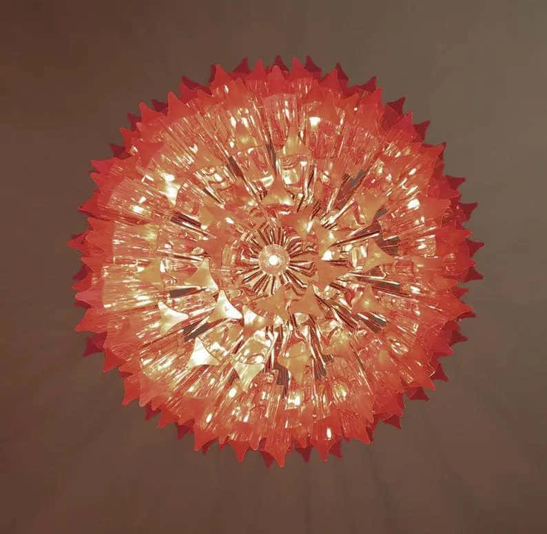Murano Chandelier – Triedri – Pink – 242 prisms