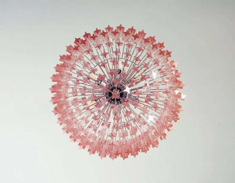 Murano Chandelier – 163 prisms – Pink