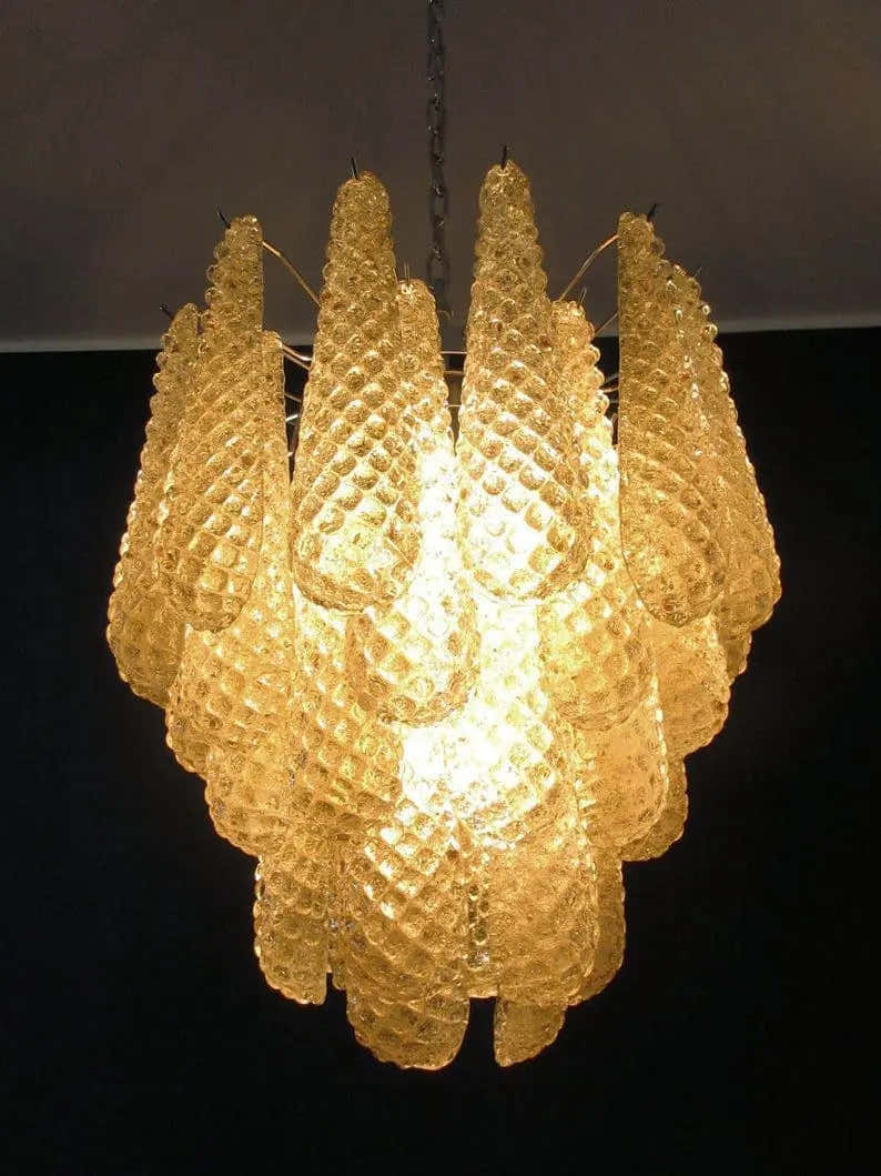 Murano Chandelier – Drop – 41 glasses – Amber