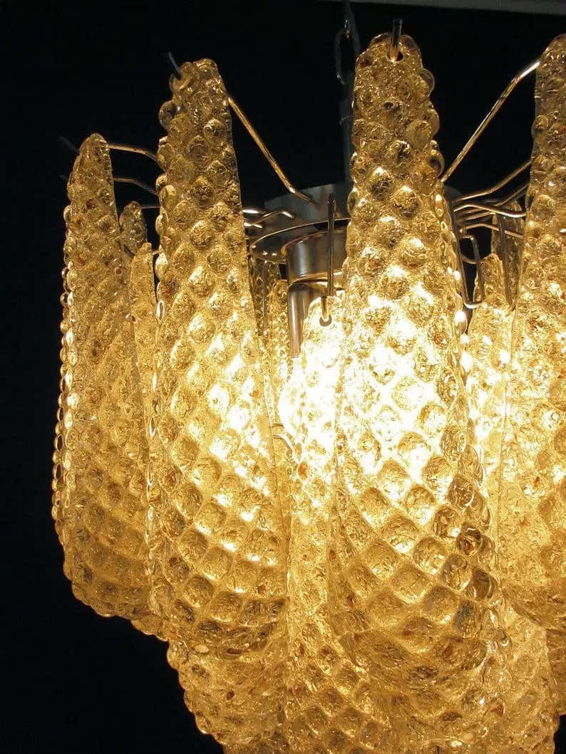 Murano Chandelier – Drop – 41 glasses – Amber