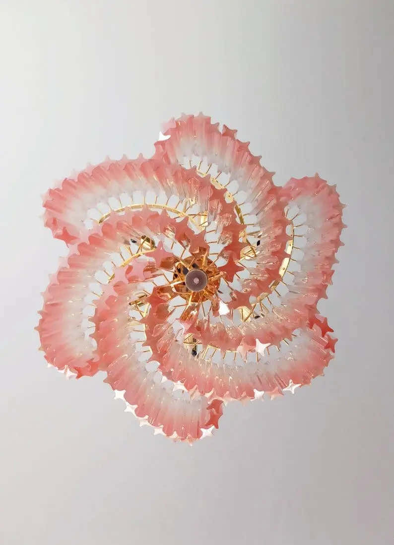 Murano Chandelier – Viennetta -114 prisms – Pink