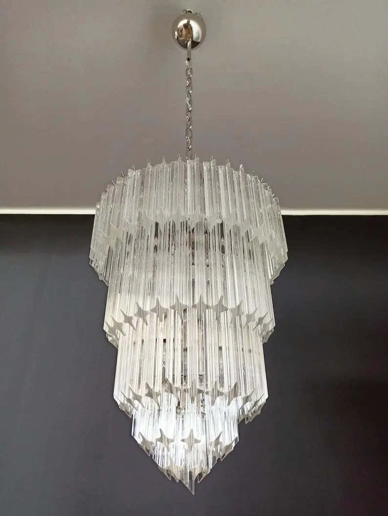Murano Chandelier – 112 prisms – Transparent