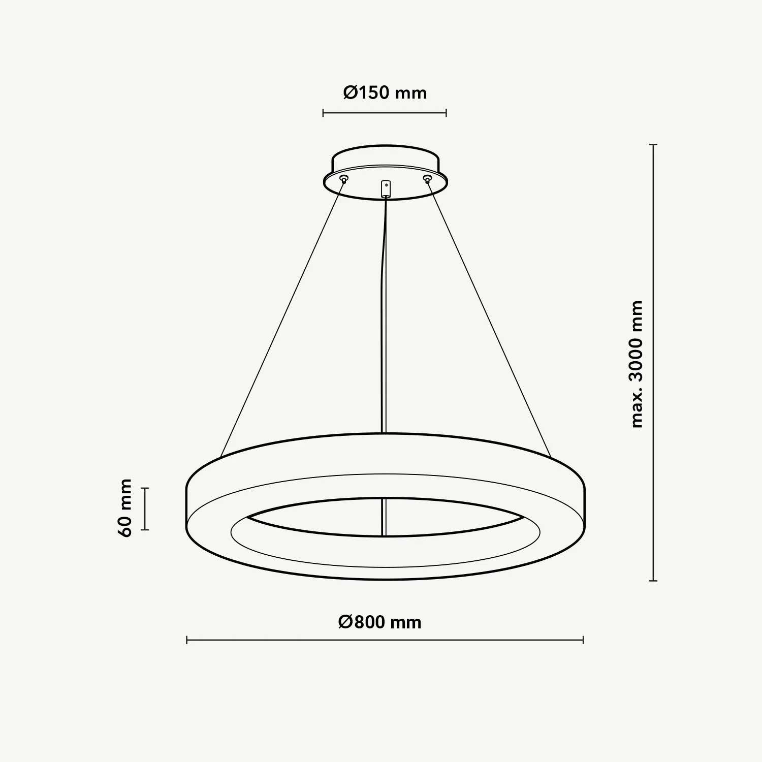 HALO 600 LED ring suspended lamp – Alabaster natural stone