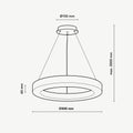 HALO 600 LED ring suspended lamp – Alabaster natural stone