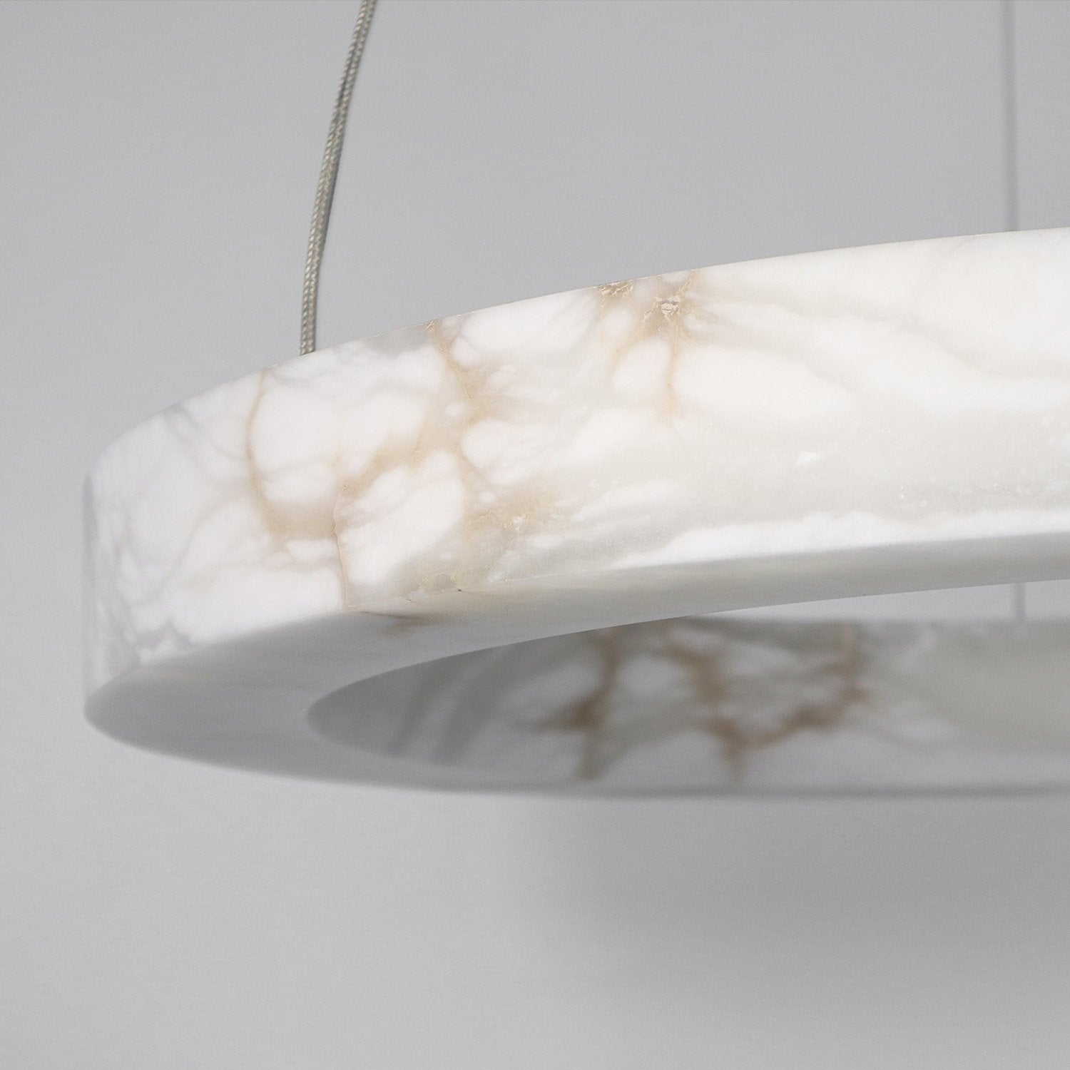 HALO 600 LED ring suspended lamp – Alabaster natural stone