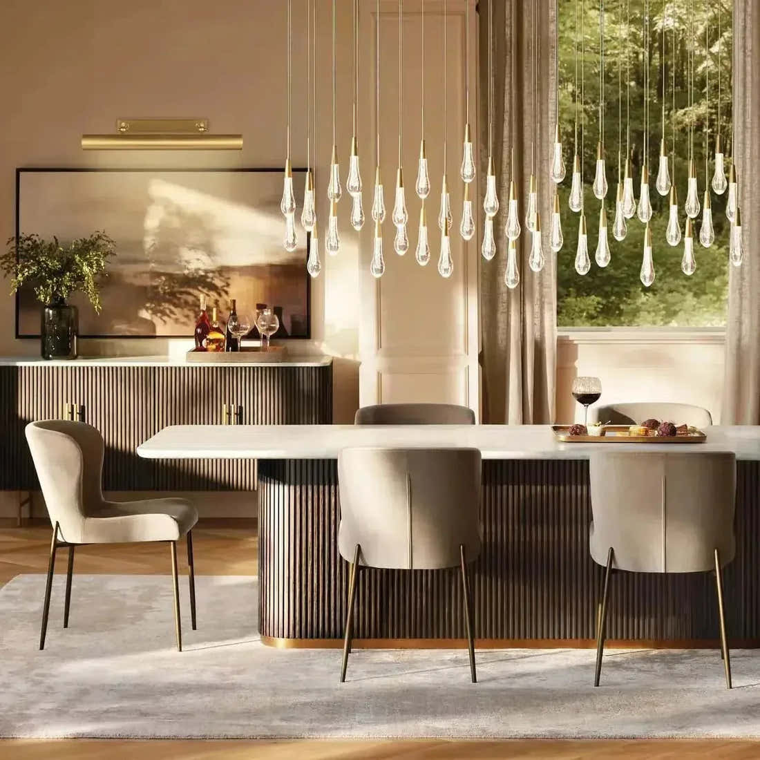 Soltaire Linear Chandelier 37" 50" 60" 70" 87" 120"