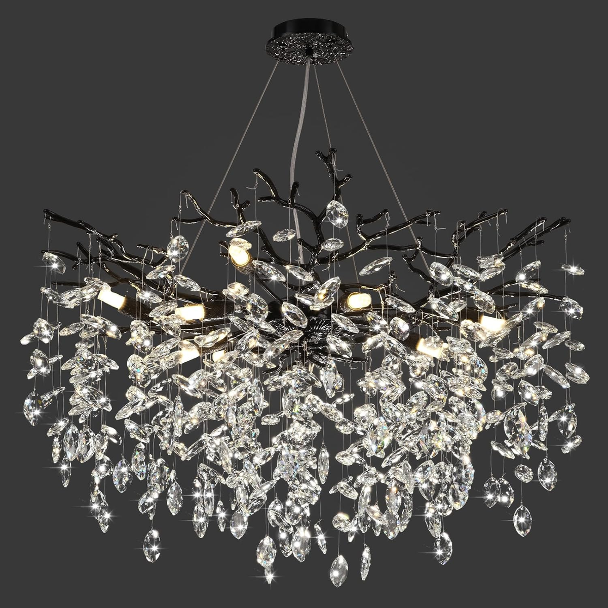Solara Rectangular Tree Branch Chandelier 30"