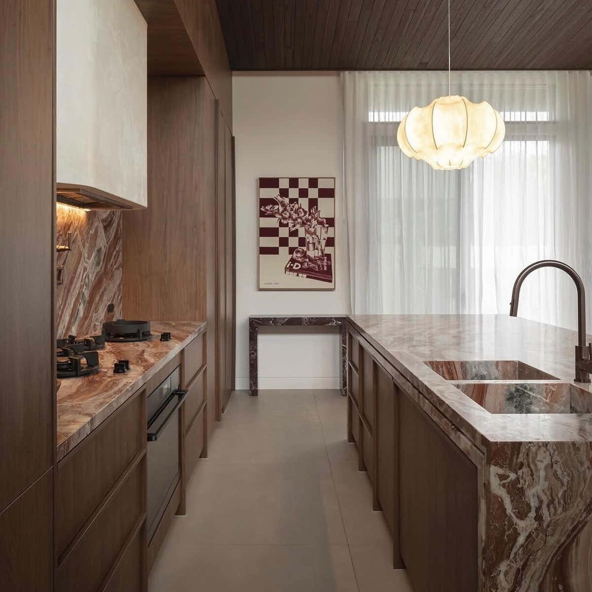 Red Arabescato Orobico Marble Slab
