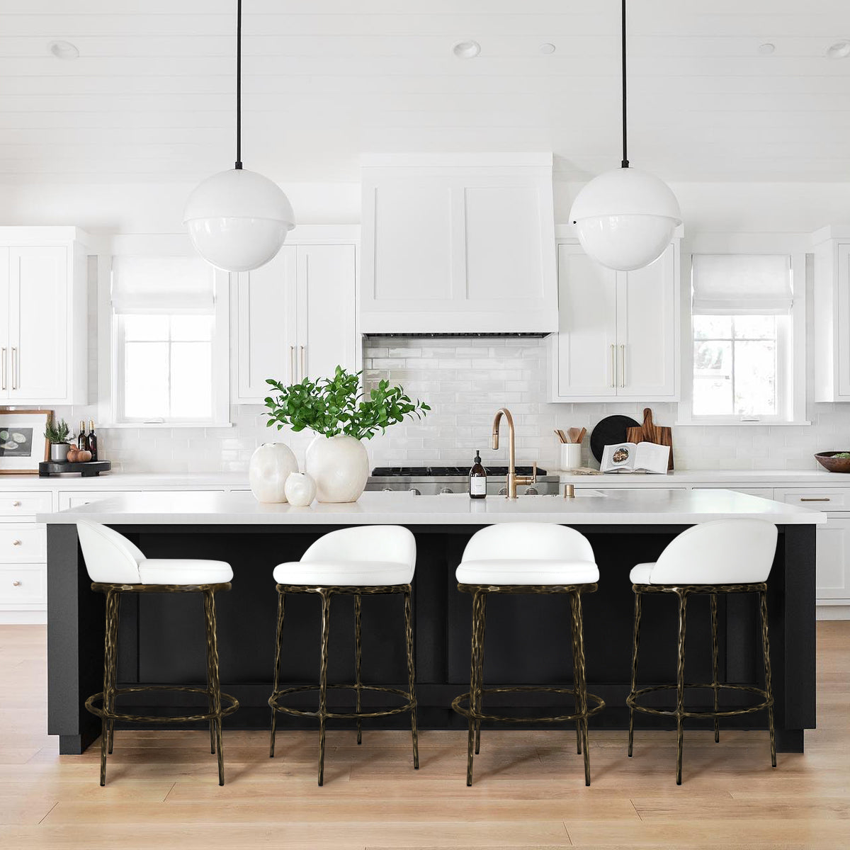 Hand-Forged Metal Bar Swivel Counter Stool