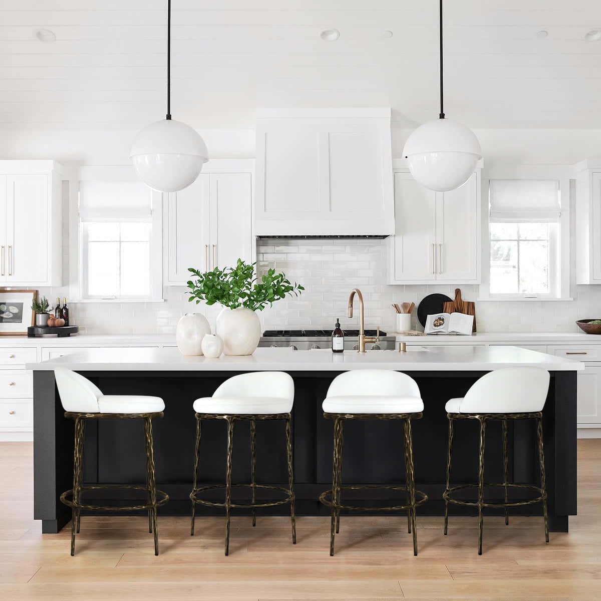 Hand-Forged Metal Bar Swivel Counter Stool