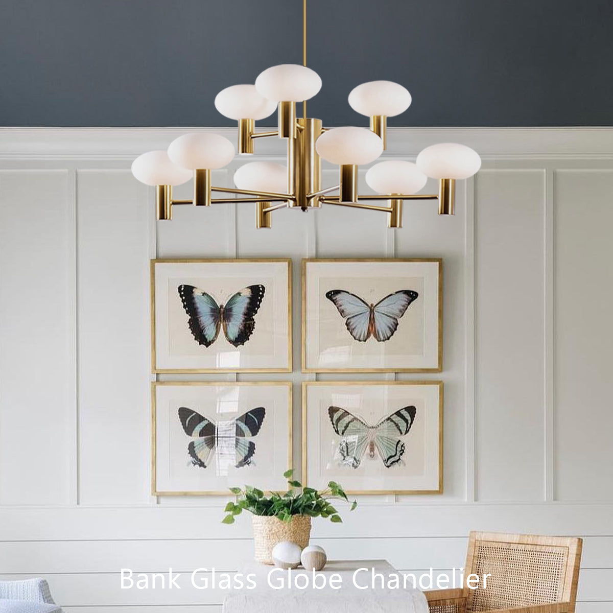 Bank Glass Globe Chandelier