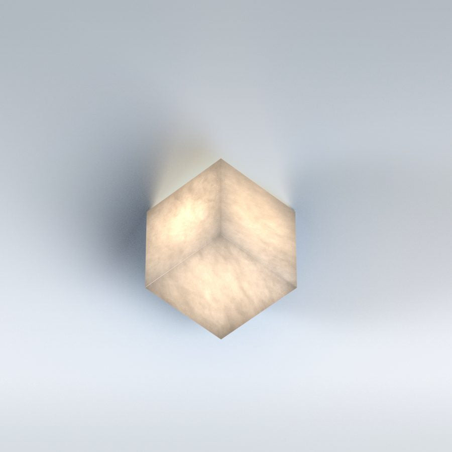 Cube Alabaster Wall Lamp