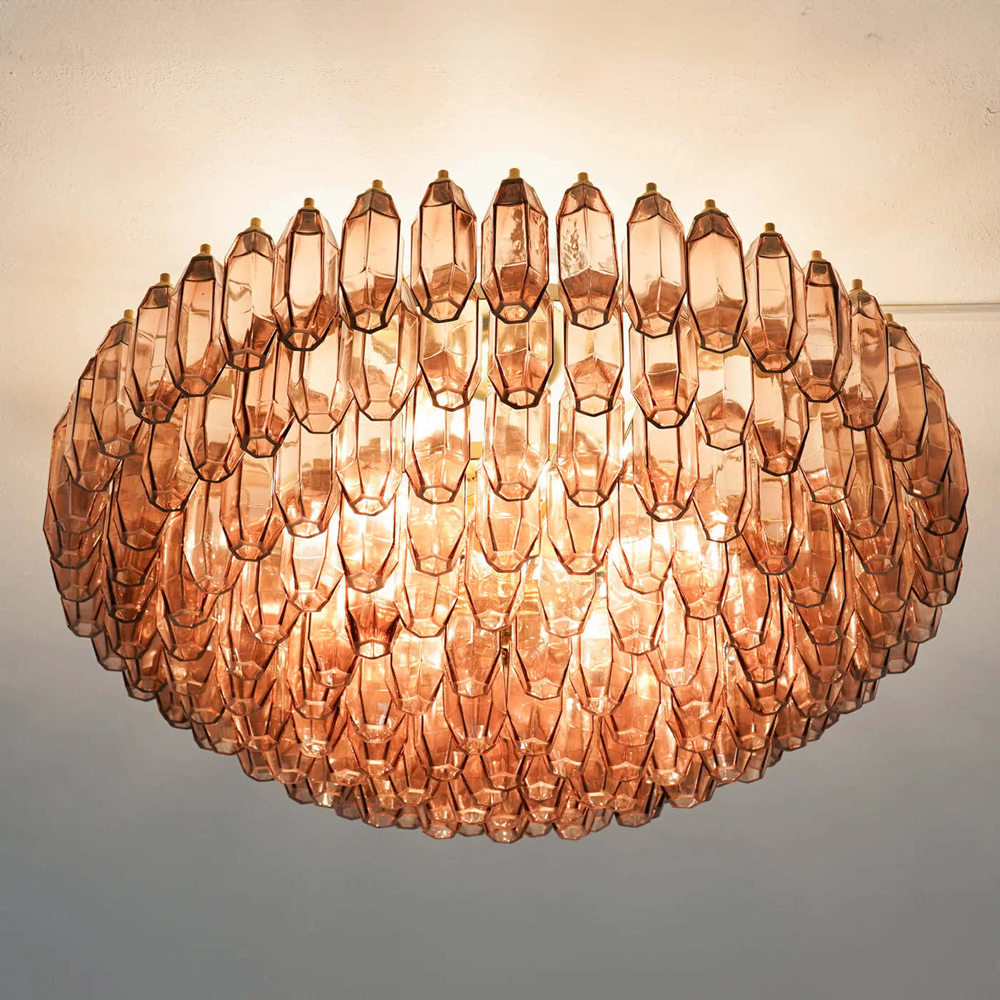Prismatico Amethyst Glass Ceiling Lamp 35"