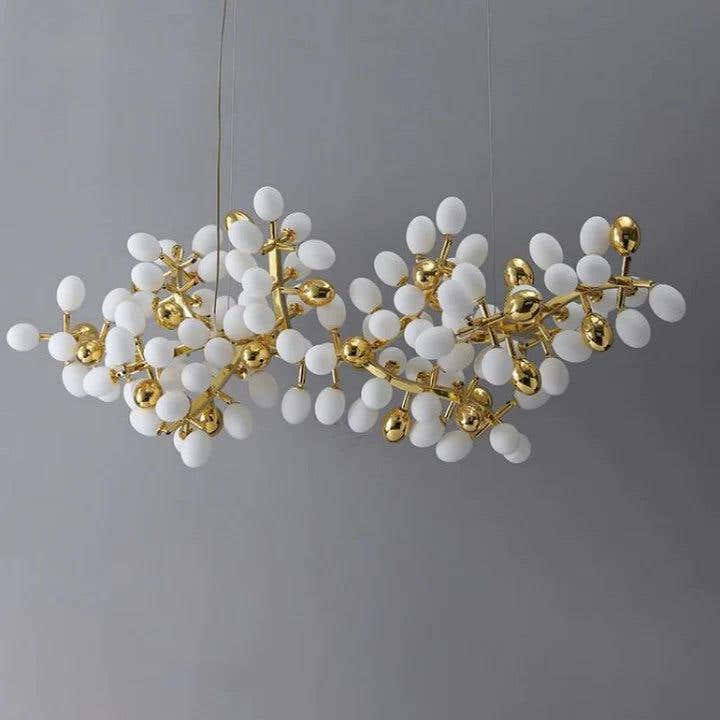 Luxury Escamoles Modern Linear Grape Chandelier
