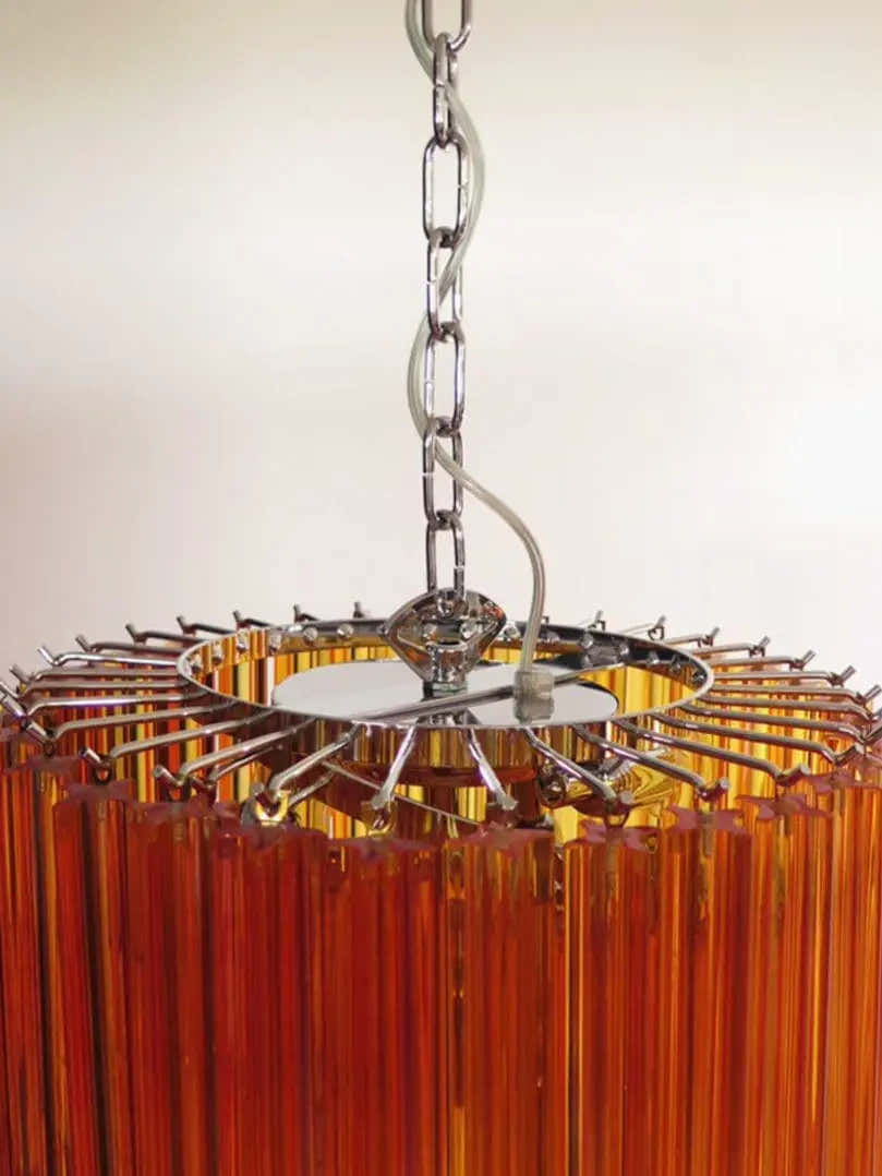 Murano Chandelier – Spiral – 86 prisms – Amber