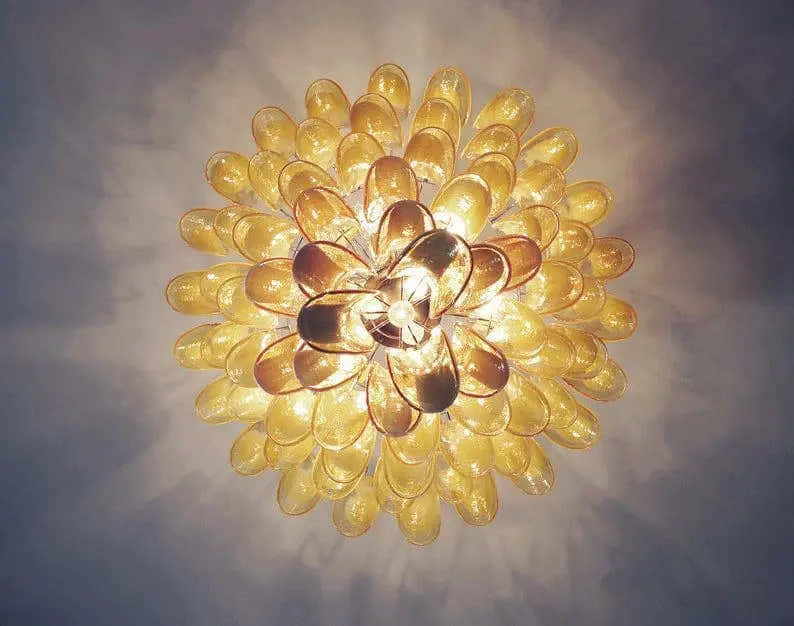 Murano Chandelier – 85 petals – Caramel