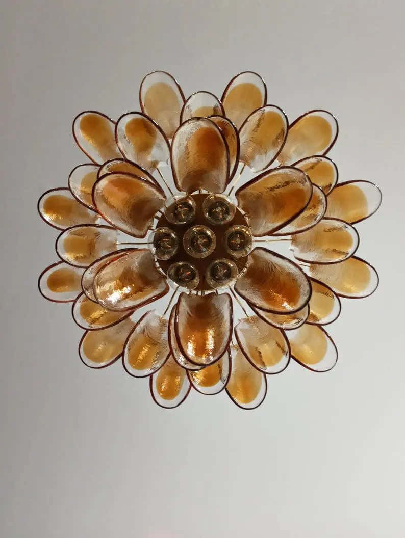 Murano Chandelier – 36 petals – Amber