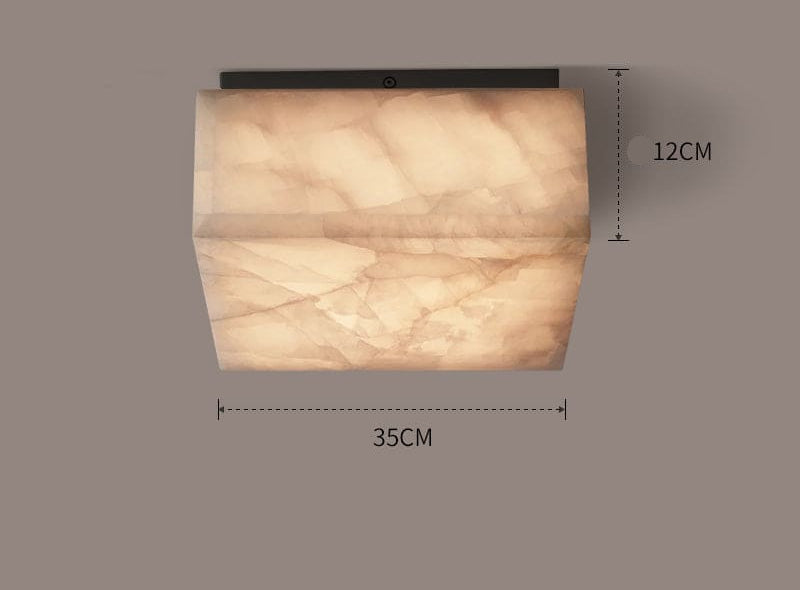Square Natural Marble Flush Mount