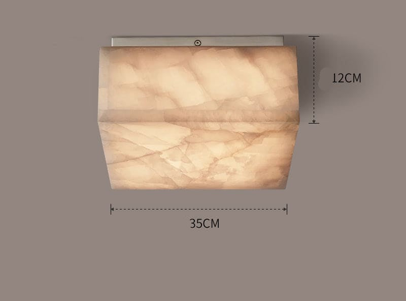 Square Natural Marble Flush Mount