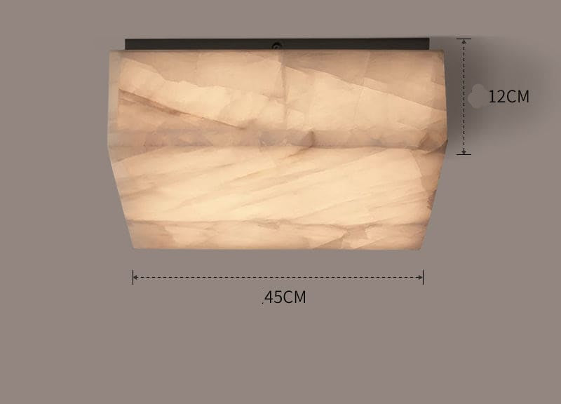 Square Natural Marble Flush Mount