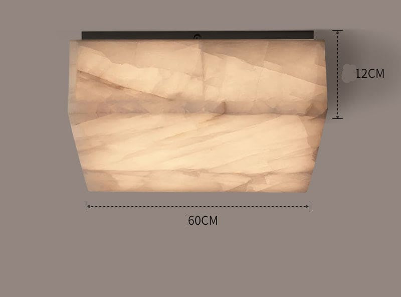 Square Natural Marble Flush Mount