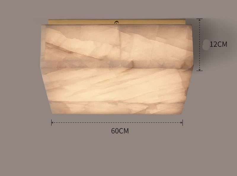 Square Natural Marble Flush Mount
