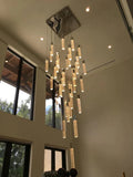 Light Luxury Glacier Bubble Crystsal Chandelier in Gold/Chrome/Black Finish for Staircase/Foyer