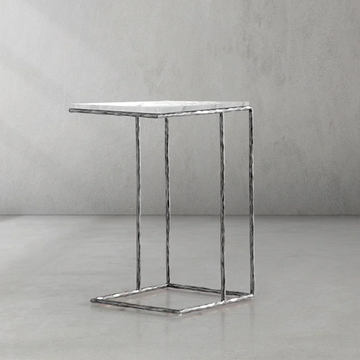 Hand-Forged Metal Mable C-Shaped Side Table
