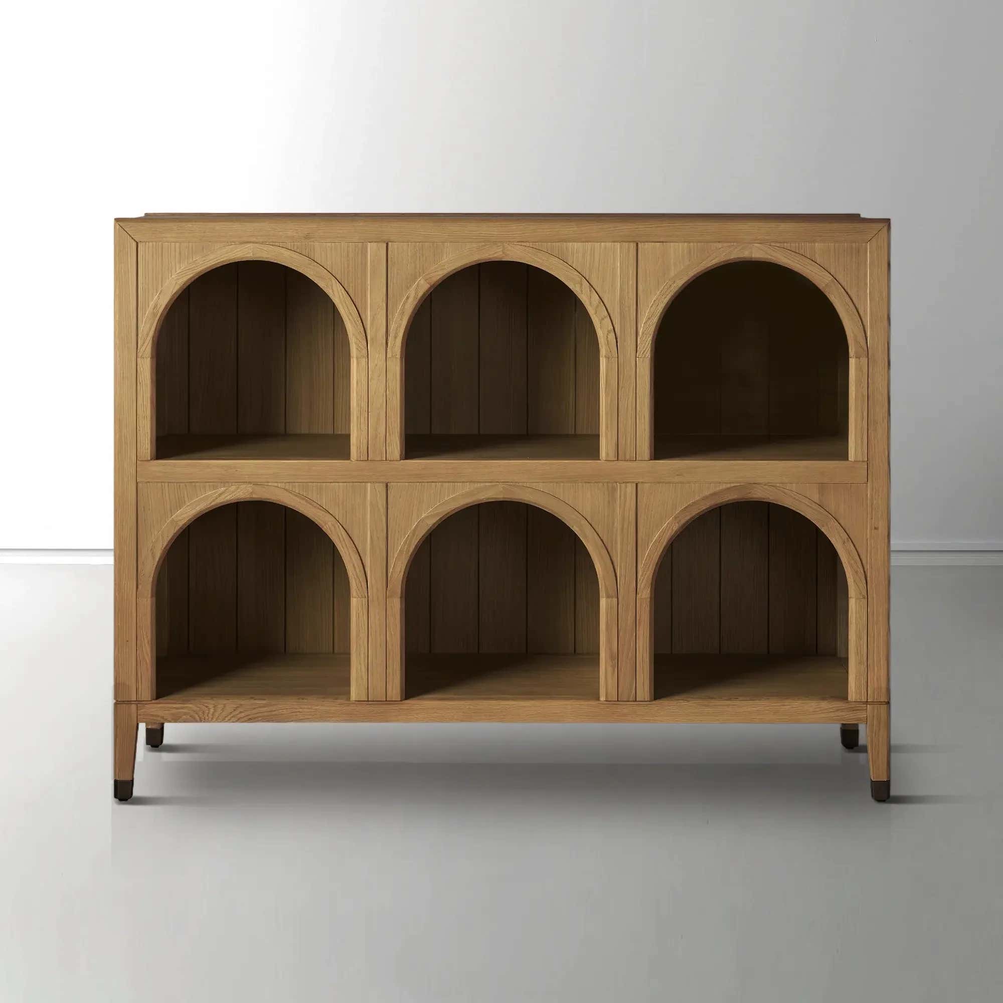 Hattie Arched Storage Cabinet  in Oak 60.75"W