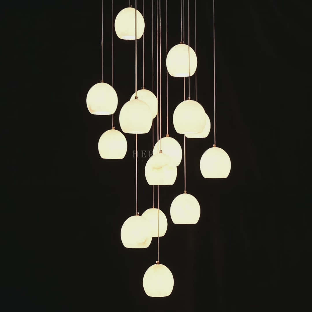 Arica Alabaster Round Chandelier